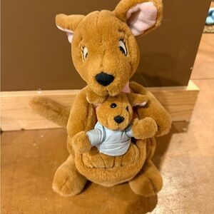 RARE htf Disney Brown Kangaroo with Baby Plush